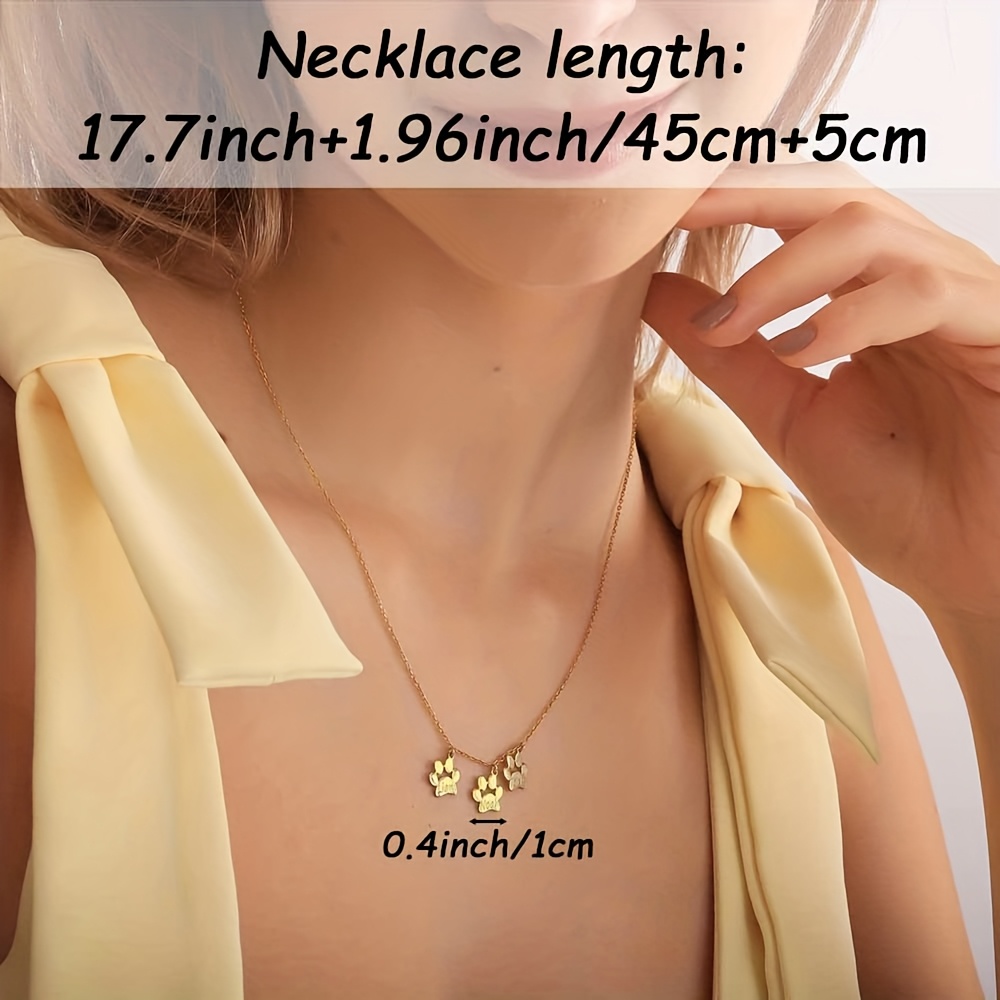 Personalized Women's Pendant Necklace, 18K Gold Plated Cat Claw Charm